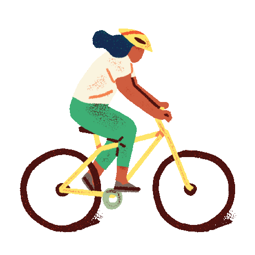 a person riding a bike with a helmet on.
