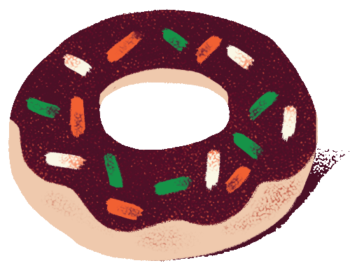 a donut with sprinkles on top of it.