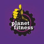 a purple background with the words planet fitness on it.