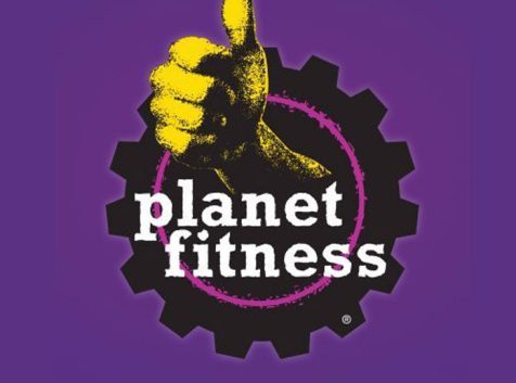 a purple background with the words planet fitness on it.