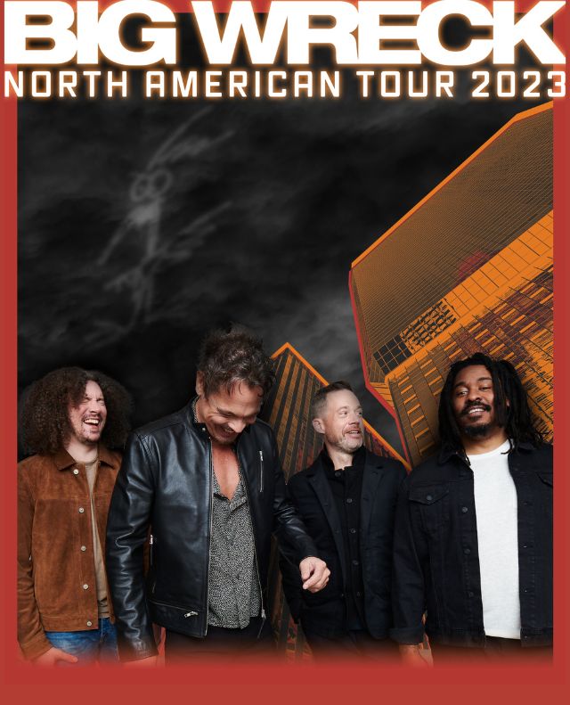 Tour poster featuring image of the band in front of a skyscraper