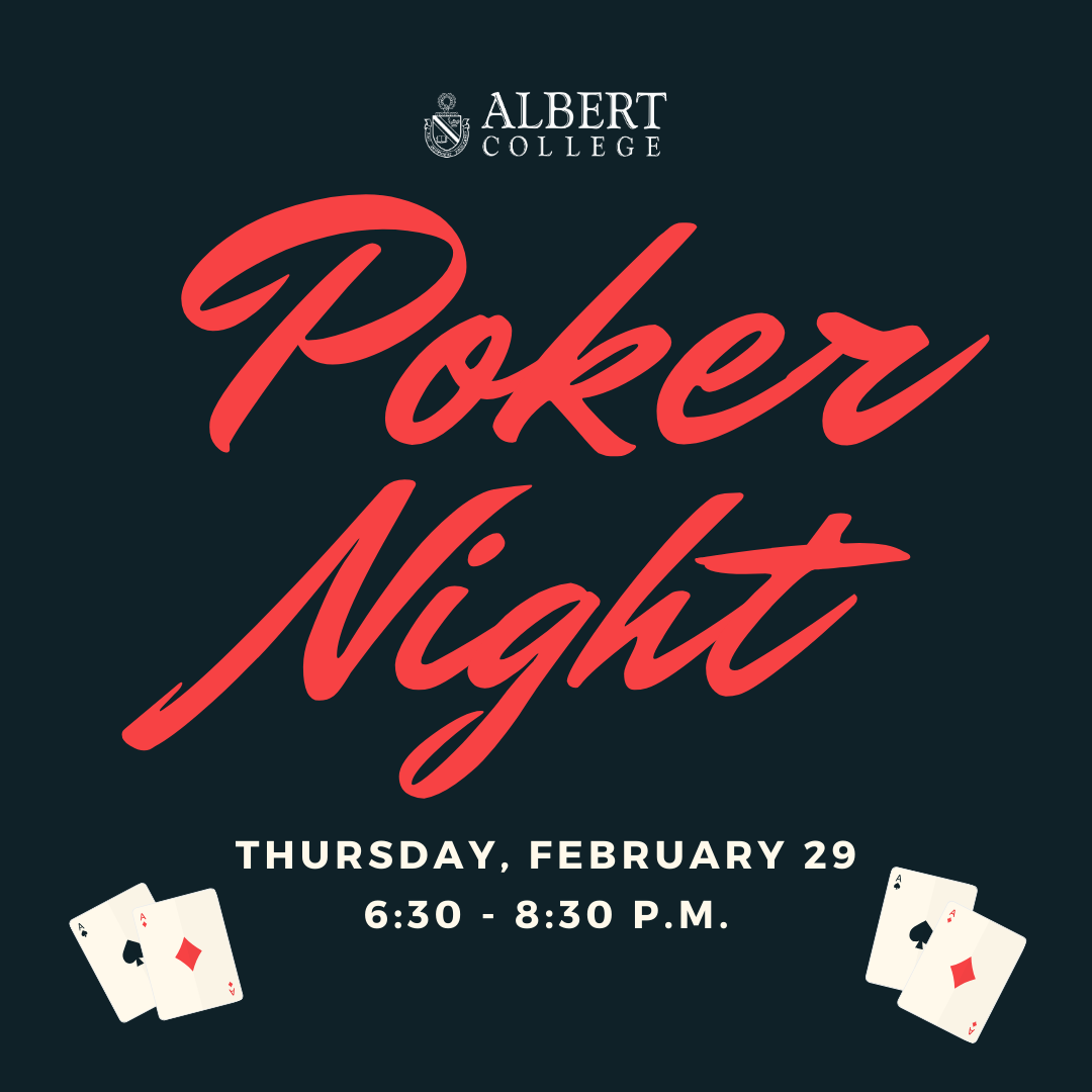 A poster titled "Poker Night" with a black background and animated cards.