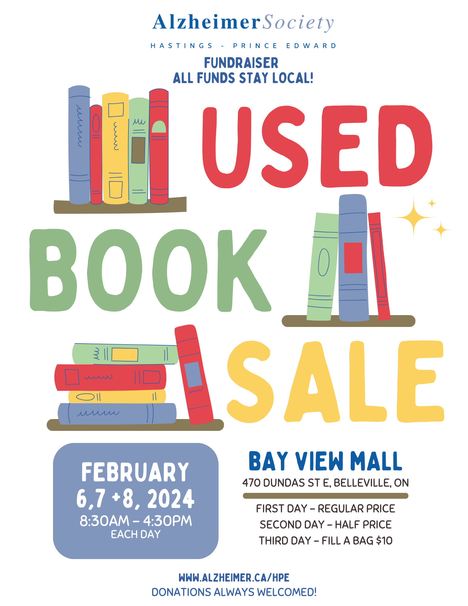 event poster reading "Used Book Sale"