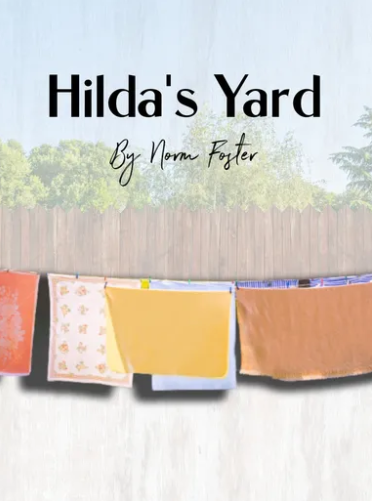 poster that is titled "Hilda's Yard" features a clothesline with blankets