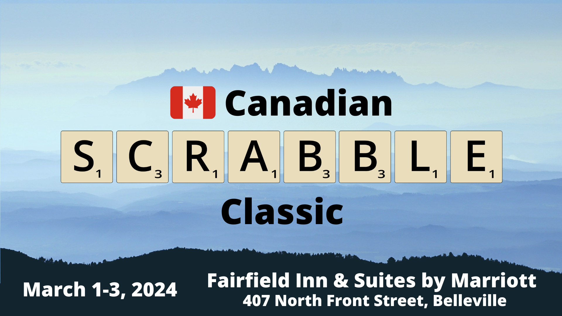 poster with Scrable Tile. Titled Canadian Scrabble Classic
