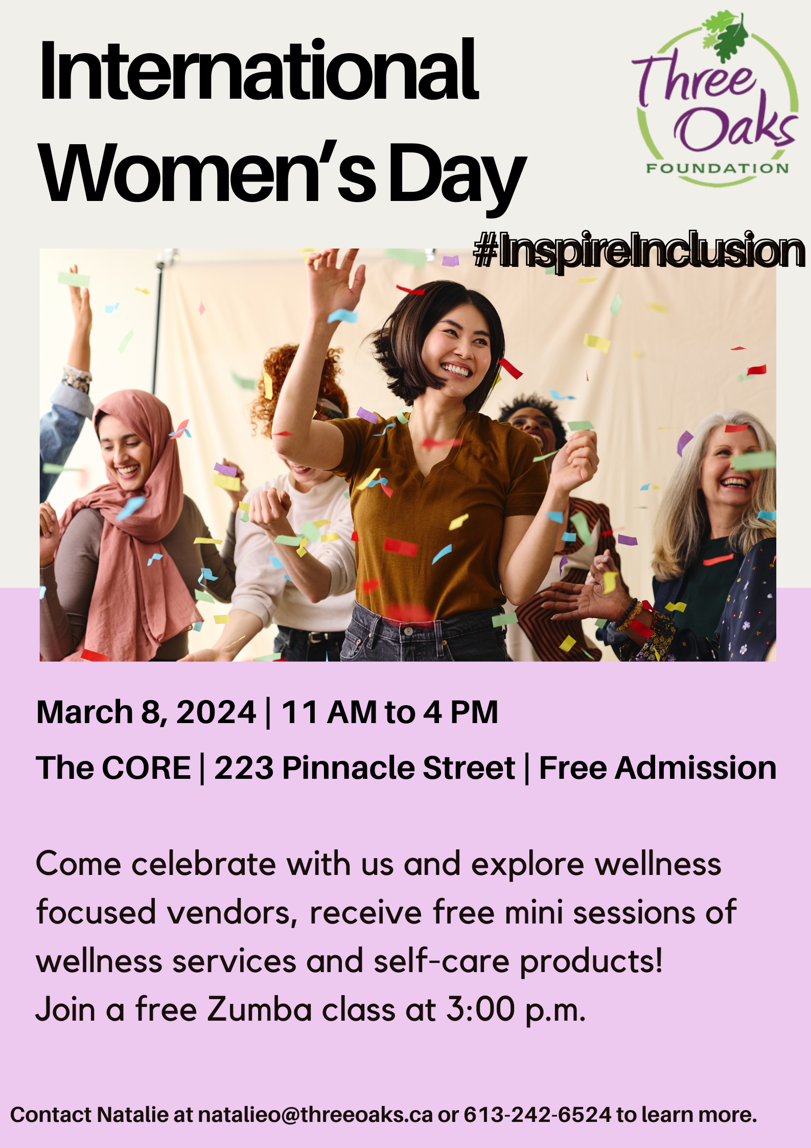 event poster titled "International Women's Day"