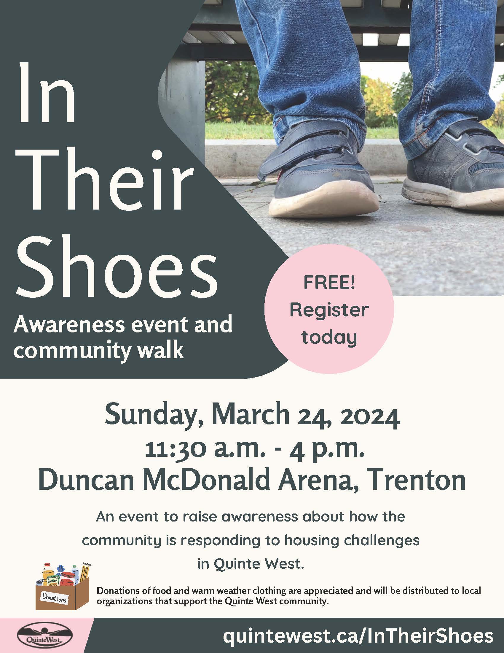 poster titled "In their shoes". Has event details
