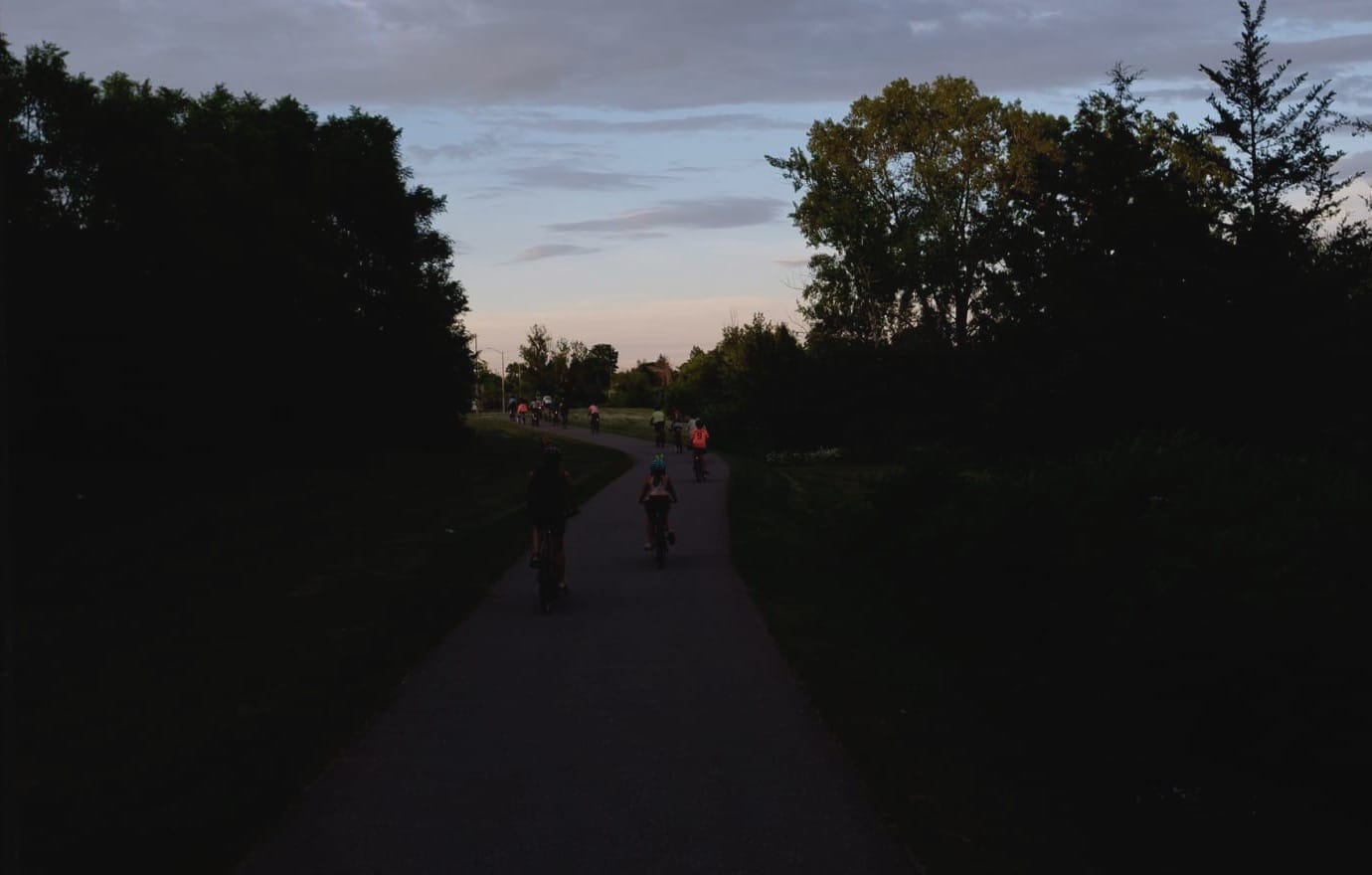 Photo of bike-ride during sunset.