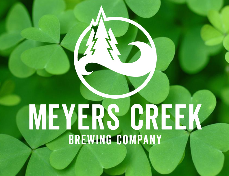 Meyers creek logo with a shamrock background