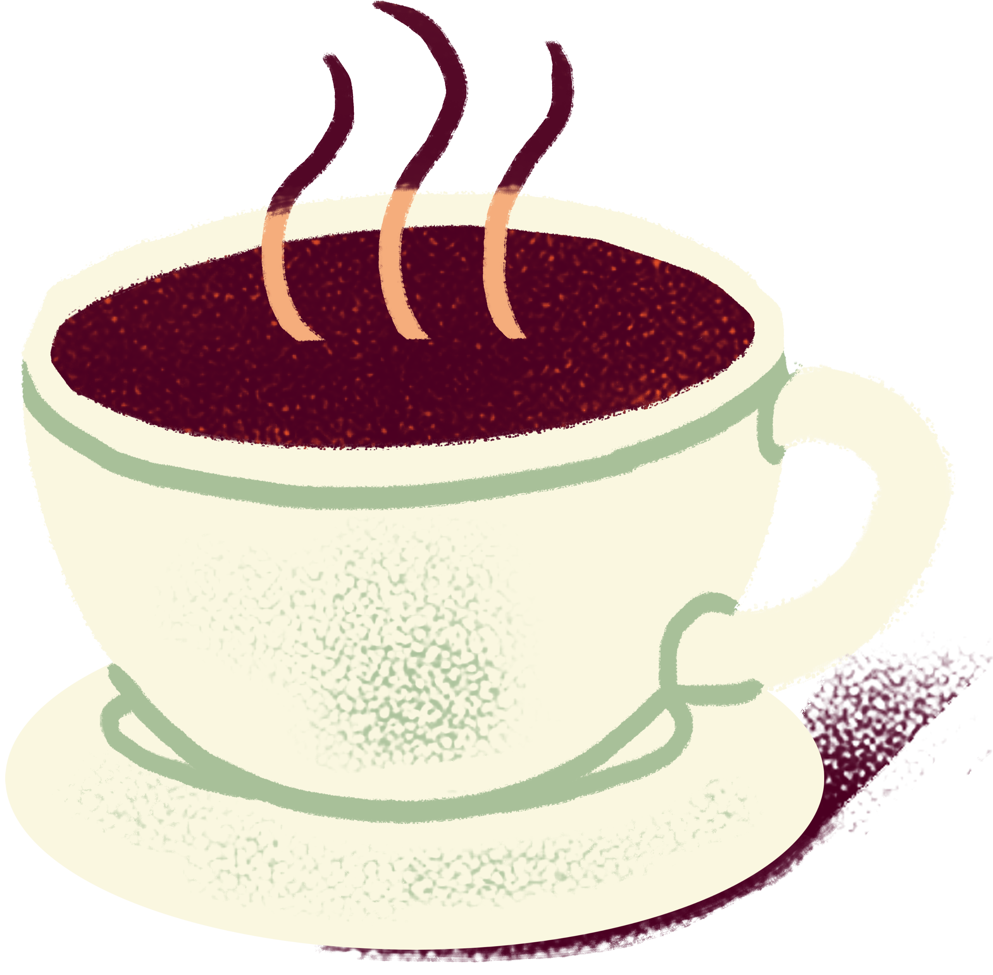 illustration of steaming coffee in a cup