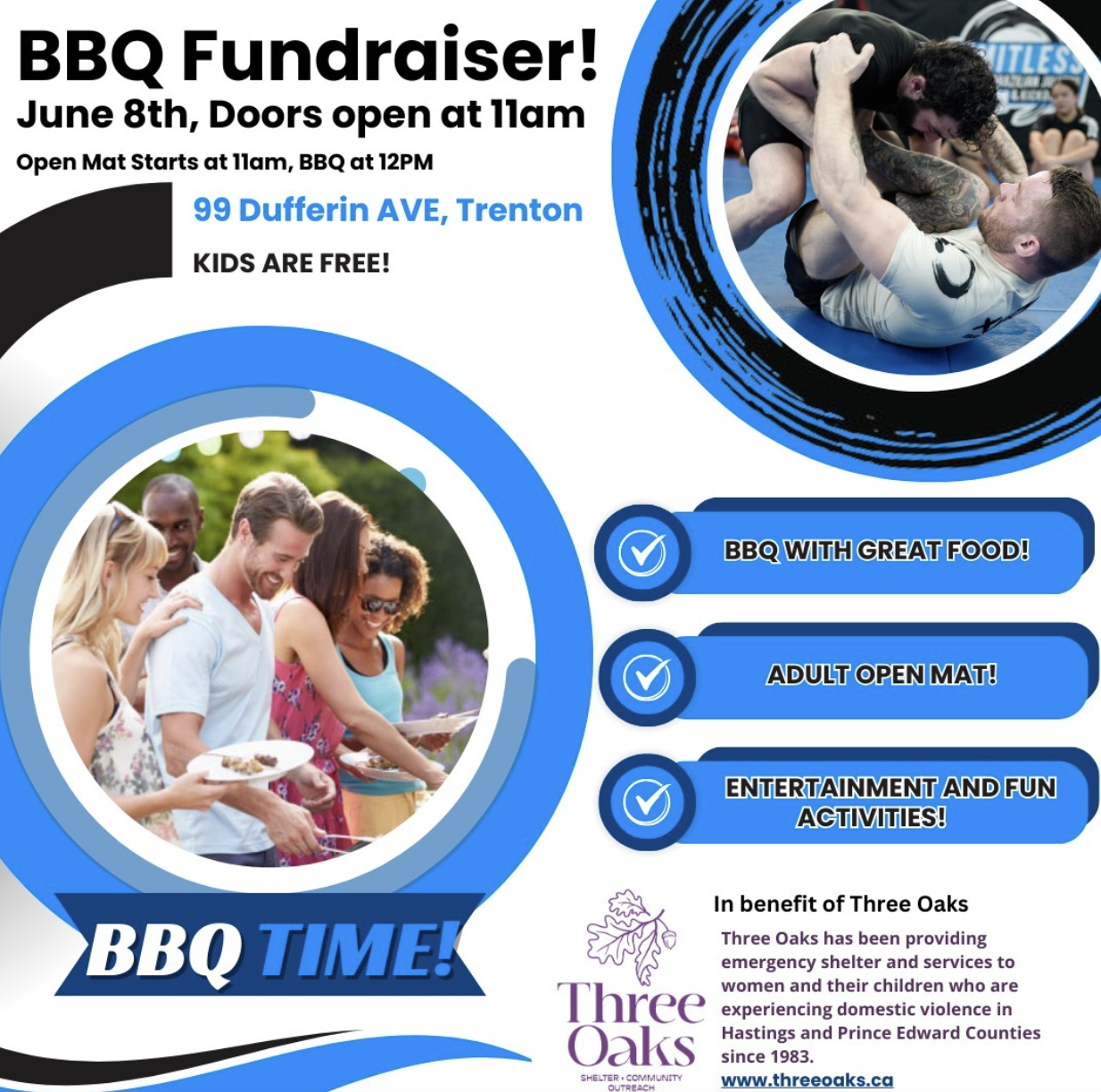 poster for BBQ fundraiser with event details.