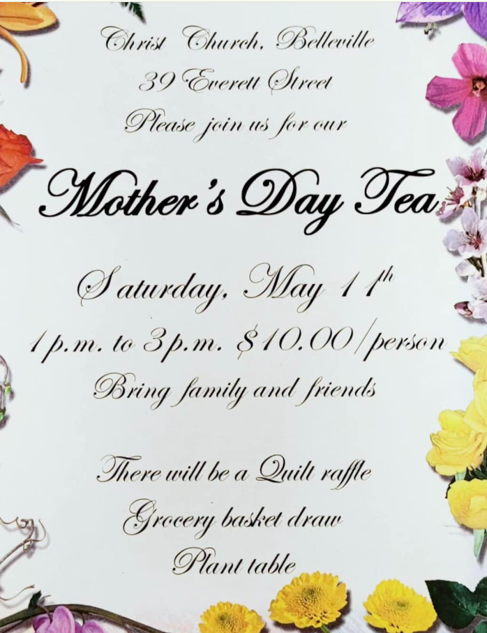 poster with event details and floral boarder