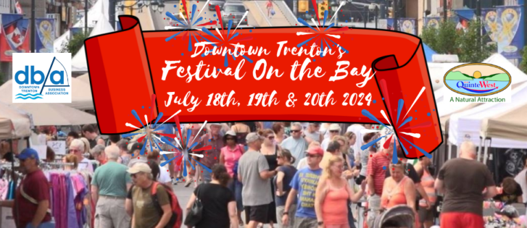 Event poster with photos of downtown trenton.