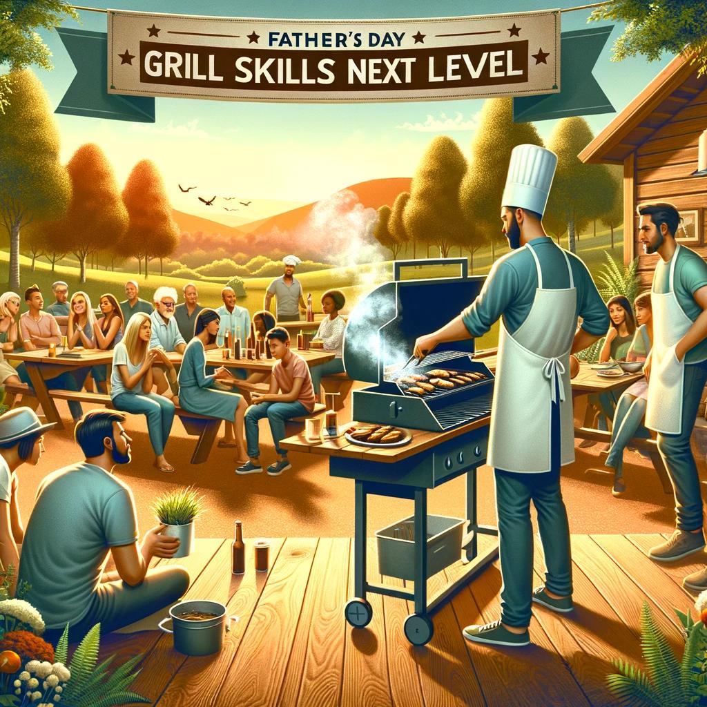 Poster of man BBQing with event title listed.