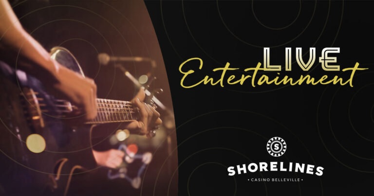 Poster titled "Live Entertainment" with a photo of a guitar.