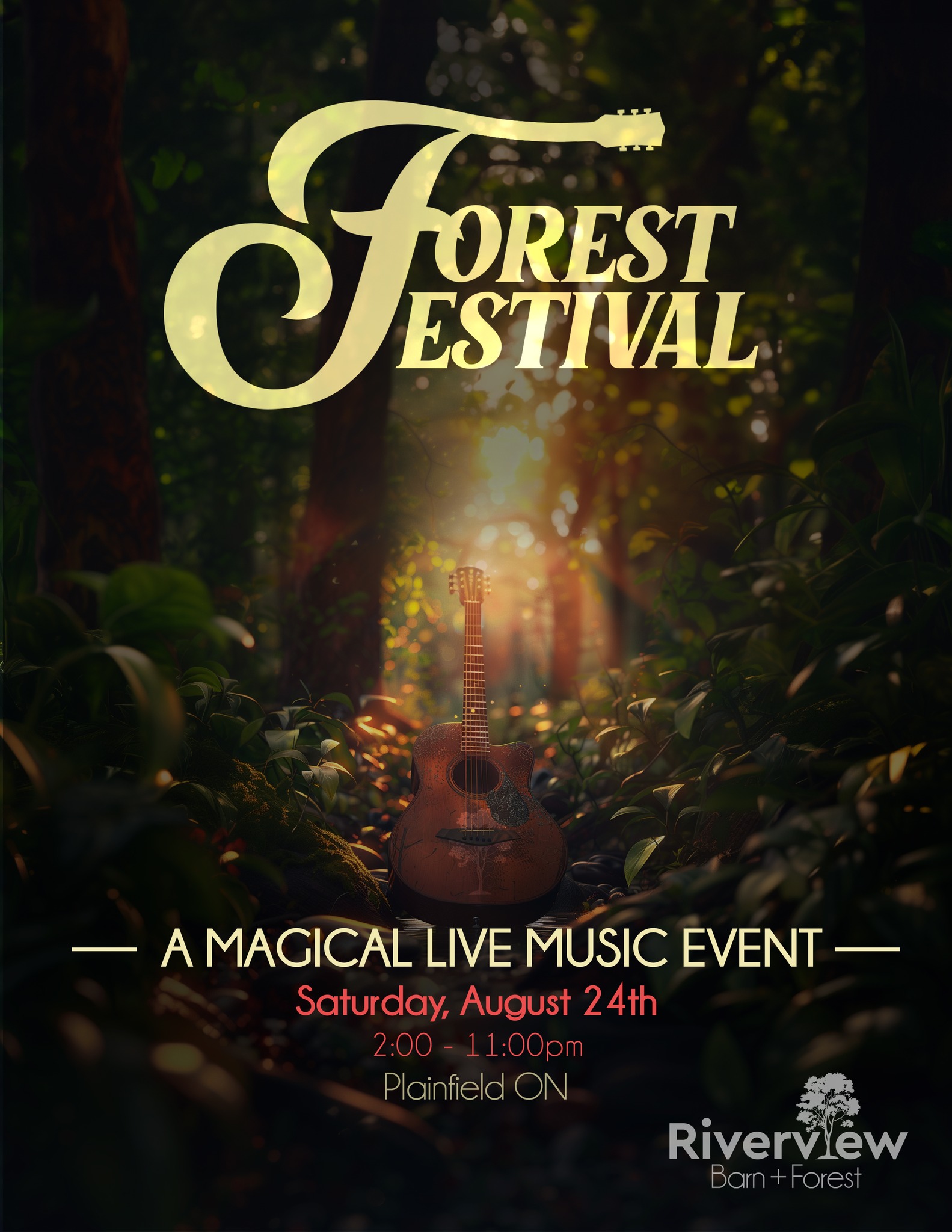Poster for event with photo of a forest scene