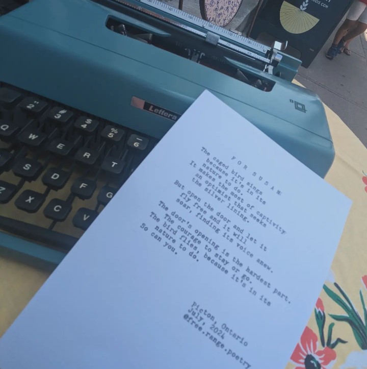 Photo of a typewrite and a printed poem