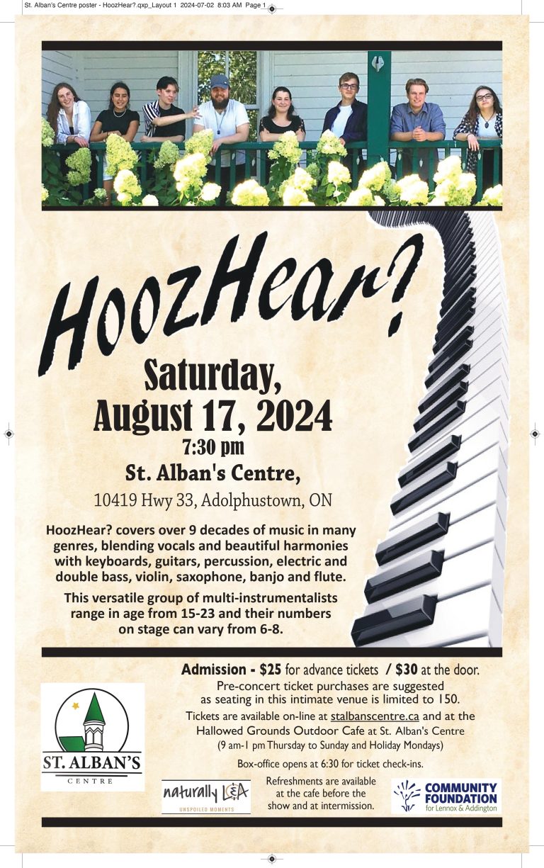 Poster with event details and photo of the band 'HoozHear'