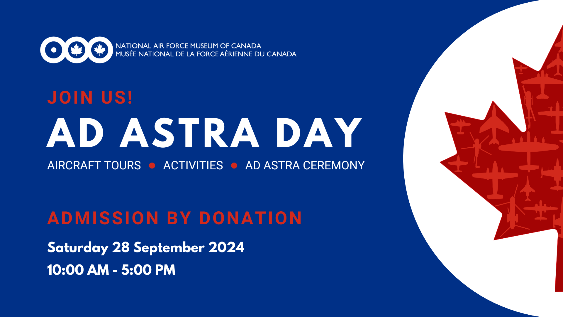 Poster titled Astra Day with event details and a Canadian flag logo.