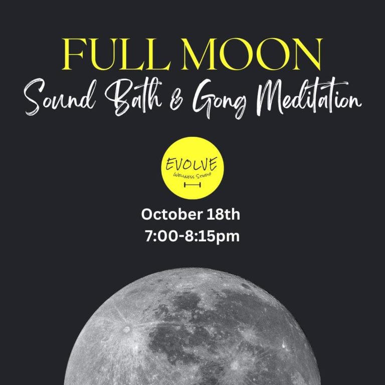 Poster featuring photo of a full moon and event details.