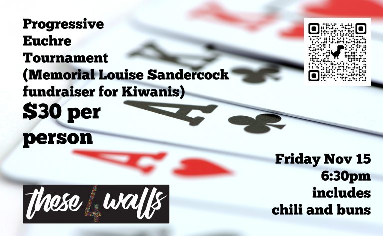 Poster for event with photo of playing cards and event details.