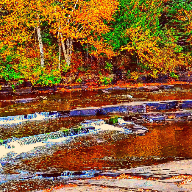 Photo of a river in a fall scene.