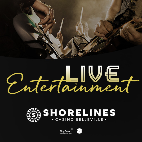 Poster for event titled "Live Entertainment" with photo of musicians playing.