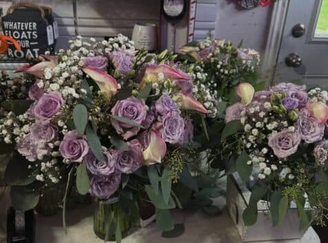 Image of bouquets of purple flowers