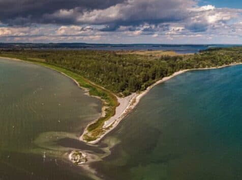 Aerial images of a peninsula
