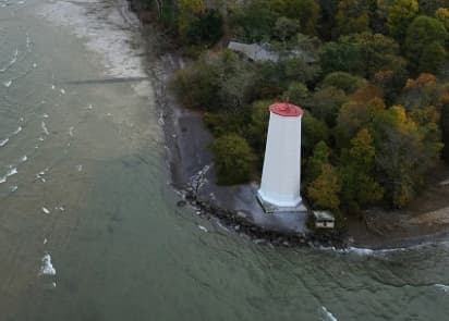 Aerial image of lighthouse