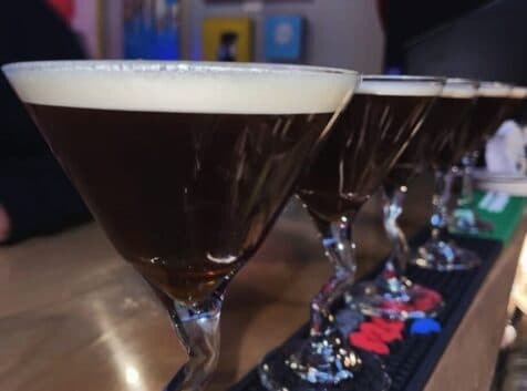 Image of chocolate martinis on a bar