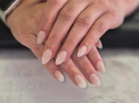 Image of hands with almond shaped nails