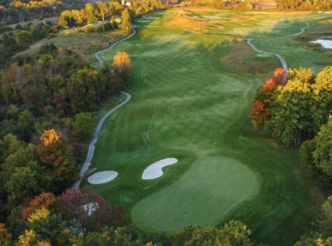 Image of a golf course from up above