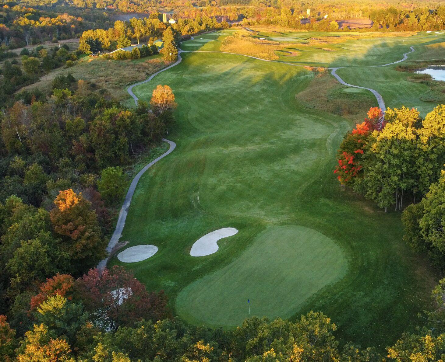 Image of a golf course from up above