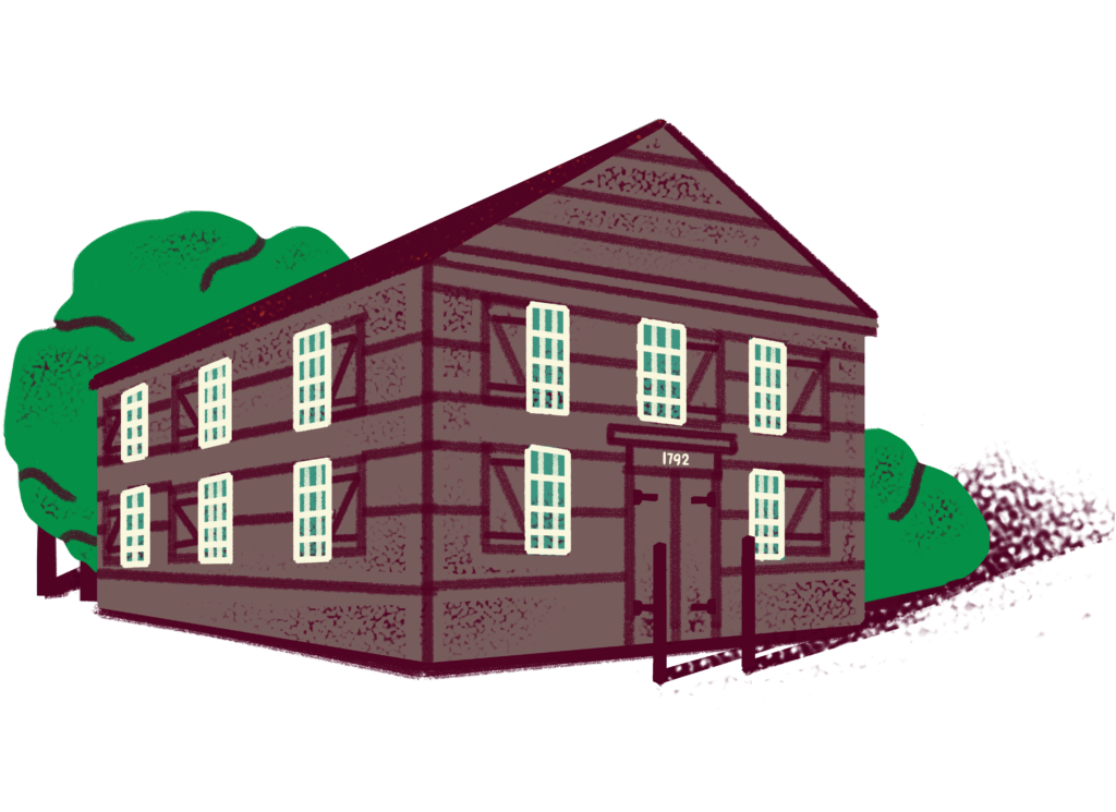 Illustration of a historic house