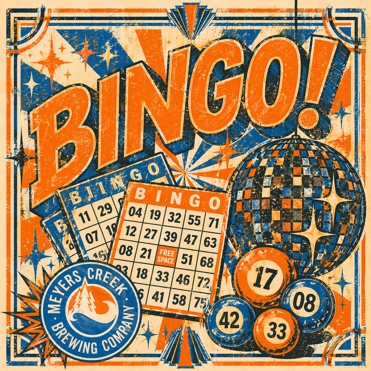 bingo sheet and disco ball