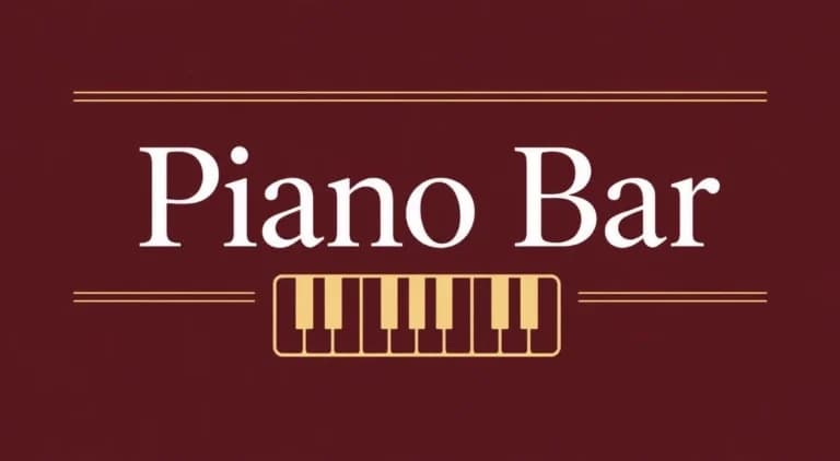 Keyboard icon with "Piano Bar" title overtop