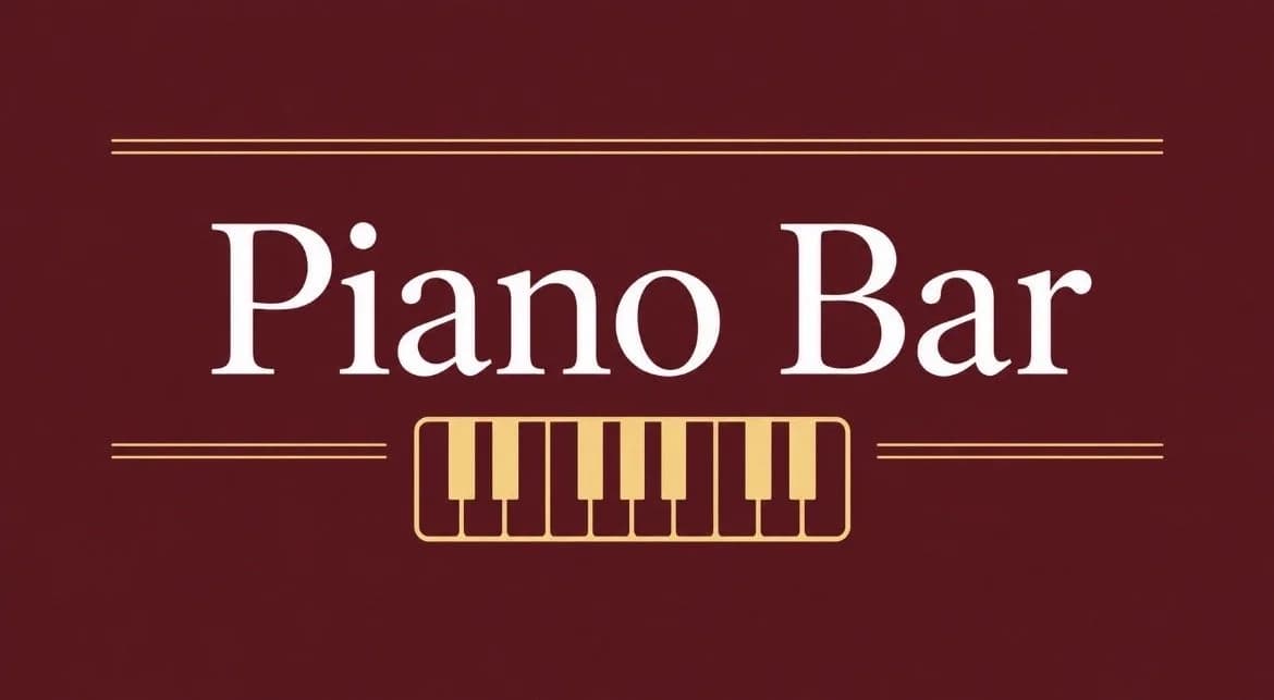 Keyboard icon with "Piano Bar" title overtop