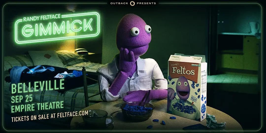 purple character with cereal