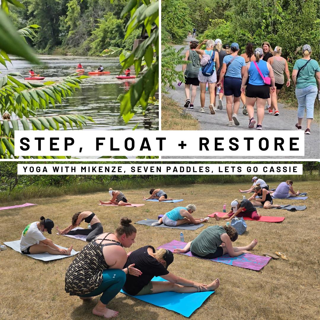 paddling, walking, yoga