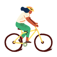 a person riding a bike with a helmet on.